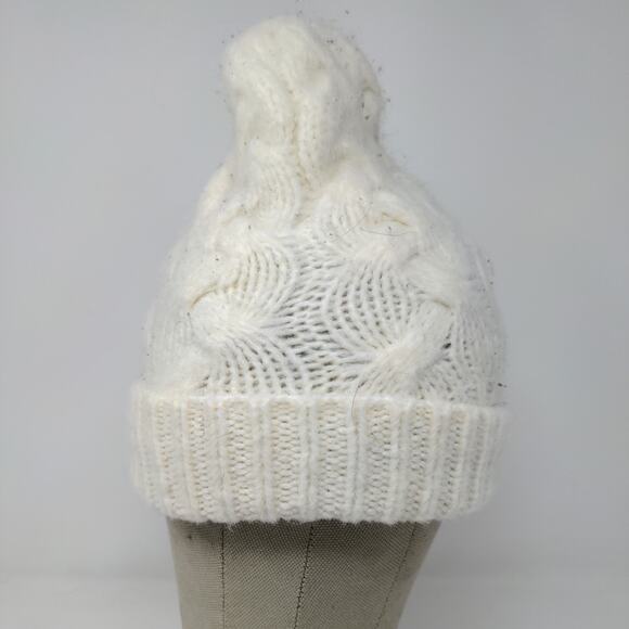 Old Navy Cable Knit Beanie Toboggan Hat Acrylic/Nylon Blend One Size Cream - Picture 3 of 12